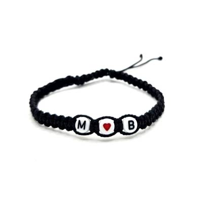 Armband geflochten mit Wunschtext oder Name, Makramee, Schiebeknoten