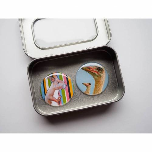 2 Magnete in der Box, Kühlschrankmagnet, Küche, Rezepthalter, witzige Magnete, Button Magnete, runde Magnete, Geschenk Büro,kleines Geschenk