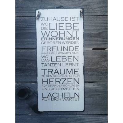 Zuhause ist wo die Liebe wohnt Wanddeko Familie Zuhause Freunde 