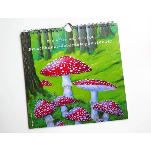 Geburtstagskalender, immerwährender Kalender, Wandkalender, Frösche, Kunst Kalender, Tierkalender, Frosch Kalender, Geschenk