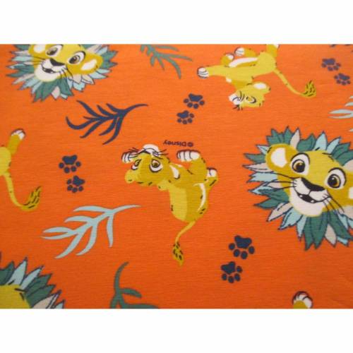 Jersey Baumwolljersey König der Löwen Simba orange Öko-Tex-Standard 100  (1m/17,00 €)