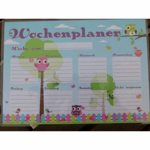 A4 Terminplaner * Wochenplaner * Aufgabenplan * Aufgabenplaner * Eulen * Stundenplan * Motivationsplan * Motivationshilf