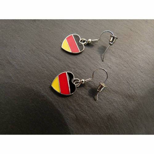 Fußball - EM - WM - Ohrringe - Fan-Ohrringe Herz * Deutschlandohrringe * Fanohrringe * Hängeohrringe * Deutschlandfahne