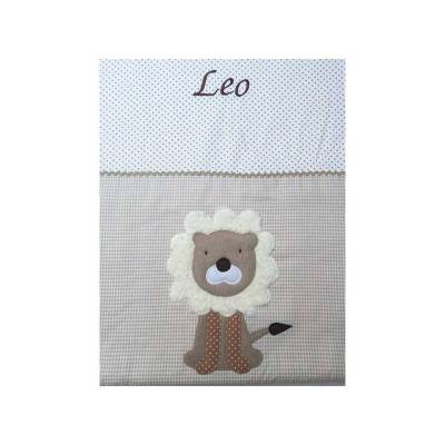 Glückspilz Baby Kuscheldecke mit Namen und Löwe, mit Ökoteddy gefüttert, viele Farben