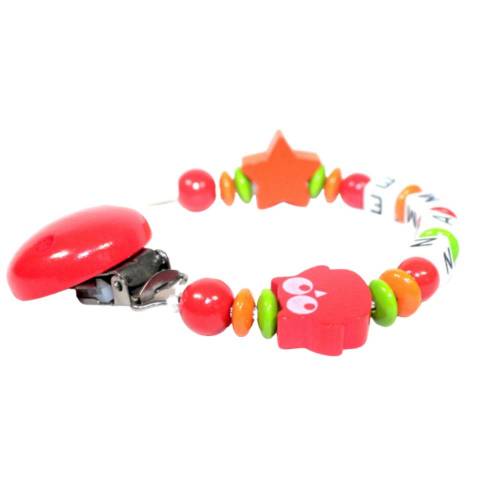 Schnullerkette mit Namen Eule Stern Baby Junge Mädchen