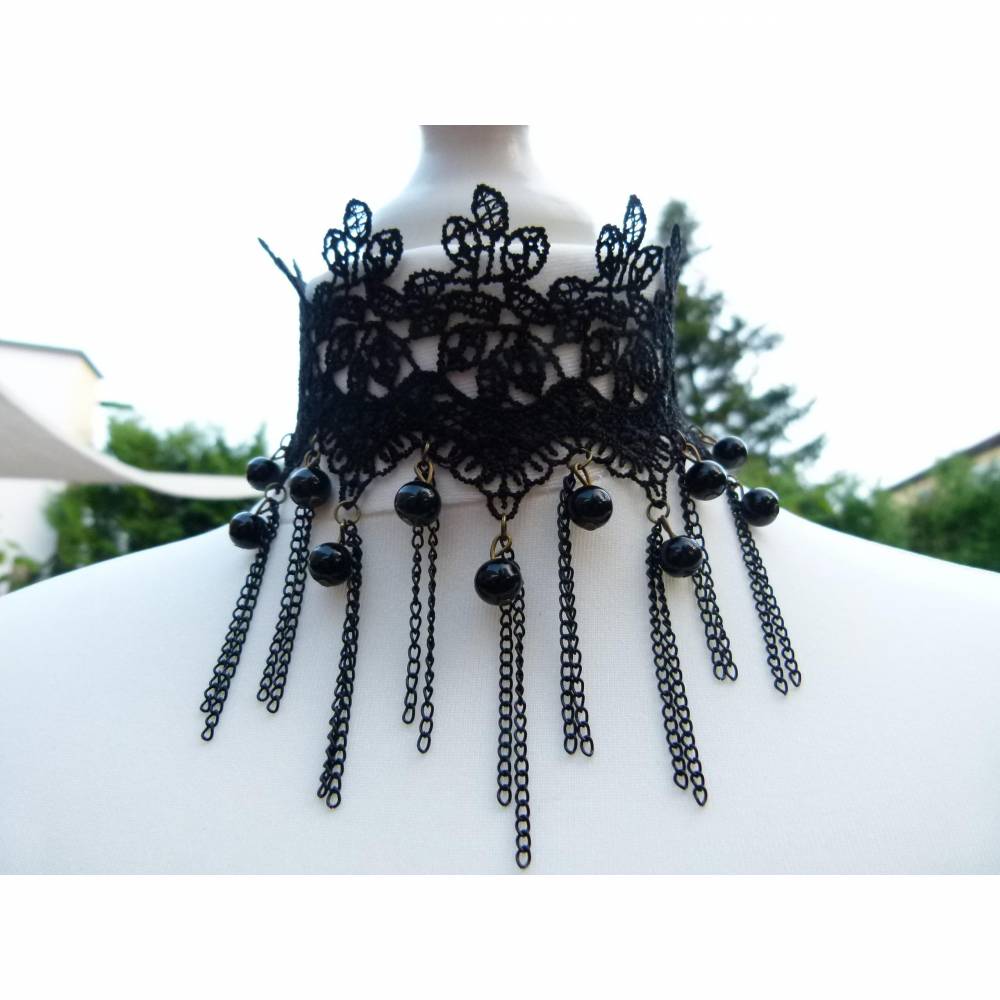 Choker * Halsband * Kropfband * Dirndl * schwarze Spitze * Dirndl-Kette *  Trachtenkette * Kette