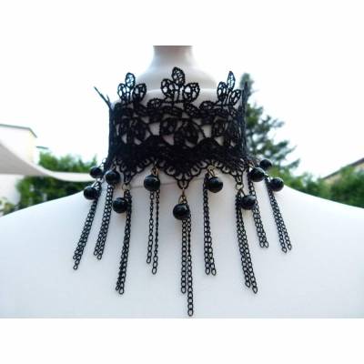 Choker * Halsband * Kropfband * Dirndl * schwarze Spitze * Dirndl-Kette * Trachtenkette * Kette