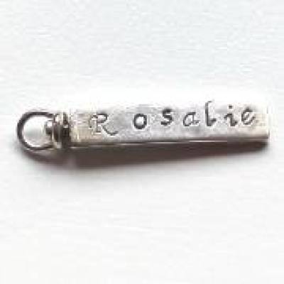 Silberbarren Kette Stempelschmuck für zwei Namen 925 Silber