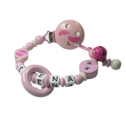 Schnullerkette mit Namen Baby Mädchen Junge rosa oder blau