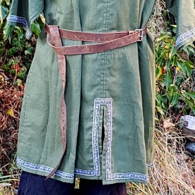 Leinen Tunika für Ritter und Wikinger, Kinder Tunika oliv grün, Mittelalter Kostüm, Elben & Waldläufer, LARP