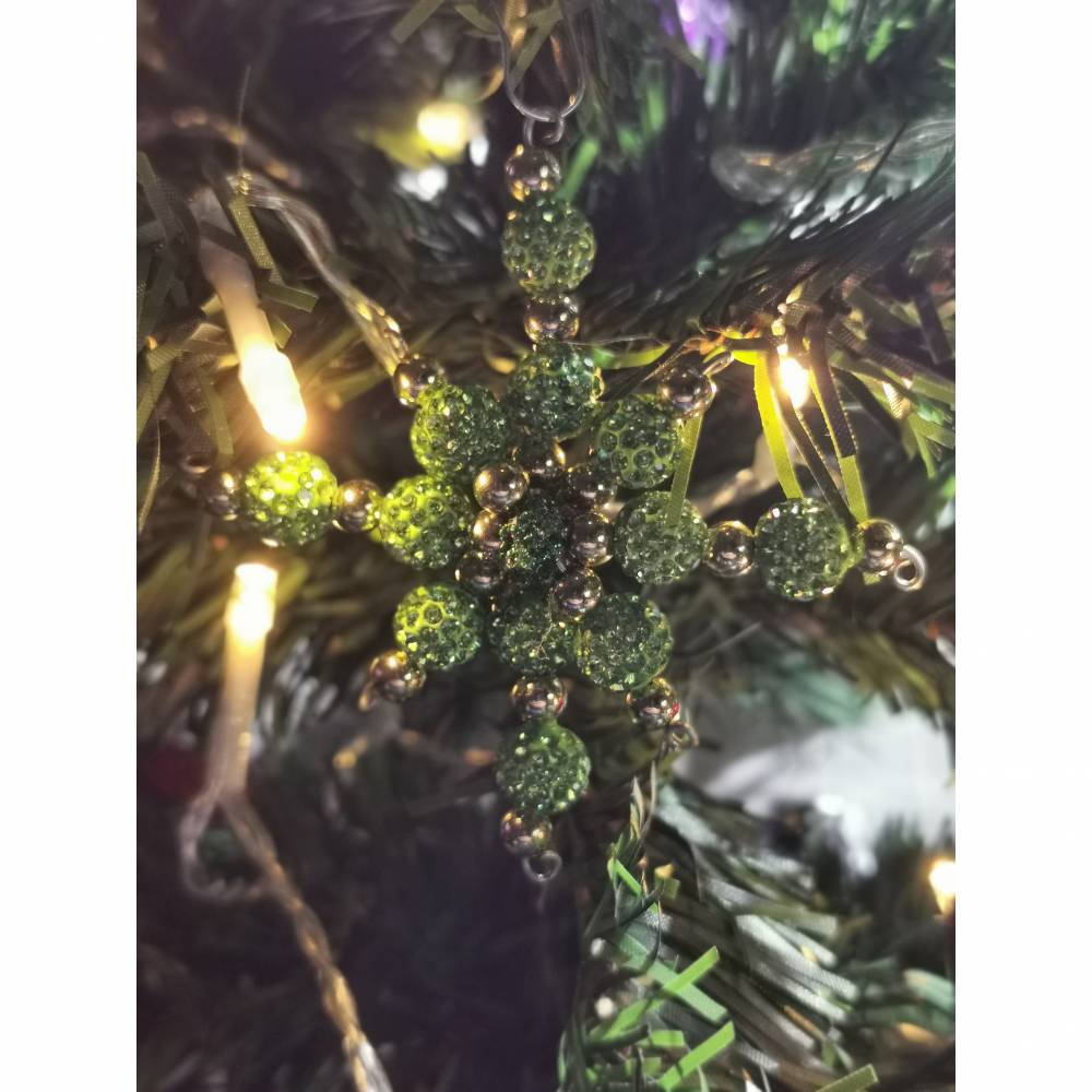 Weihnachtssterne - Adventssterne - Sternanhnger als Schmuck, auch fr den  Weihnachtsbaum, Klein, Grn