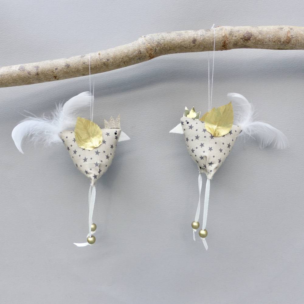 2 Christbaumschmuck-Hühner *crazy Christmas-Chicken*  Weihnachtsdeko, Stoffhühner für Weihnachten Bild 1