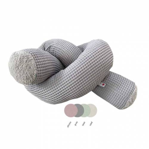 Bettschlange aus Waffelpique für Babybett, 200 x 12 cm, in Pastellfarben