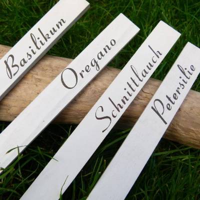 Kräuterstecker - Kräuterspieß - Basilikum Oregano Schnittlauch Petersilie - für die Fensterbank, Gewürzstecker u.a.Holz