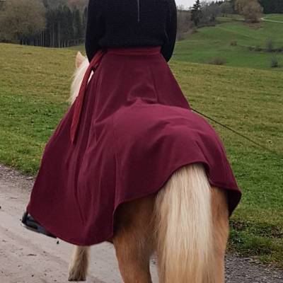 Reitrock Wolle bordeaux, XS-XL, weinroter Wickelrock, langer Rock, Mittelalter Gewandung, Toraxacum