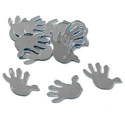 Zierspiegel Hand mit Klebepunkt