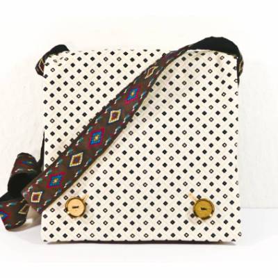Kindertasche Jeans dunkelblau + Cord weiß gemustert, Upcycling, Unikat, Schultertasche, Einschulungsgeschenk