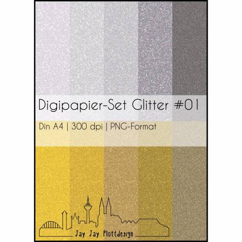 Digipapier-Set Glitter #01