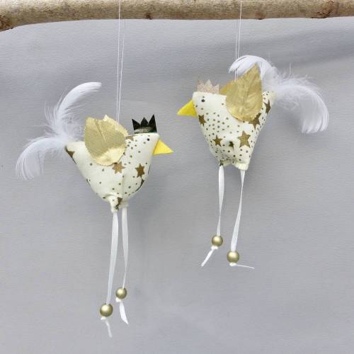 2 Christbaumschmuck-Hühner *crazy Christmas-Chicken*  Weihnachtsdeko, Stoffhühner für Weihnachten