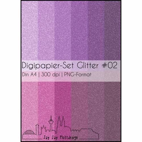 Digipapier-Set Glitter #02