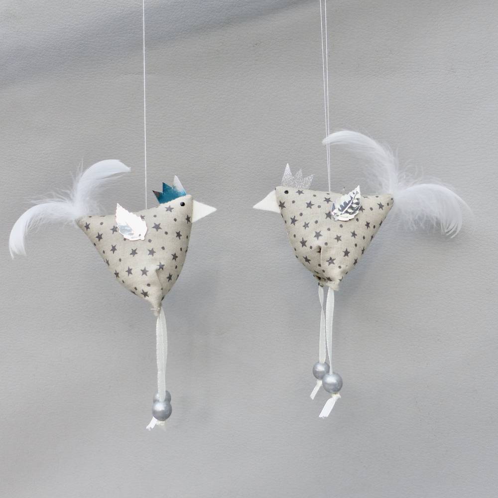 2 Christbaumschmuck-Hühner *crazy Christmas-Chicken*  Weihnachtsdeko, Stoffhühner für Weihnachten Bild 1