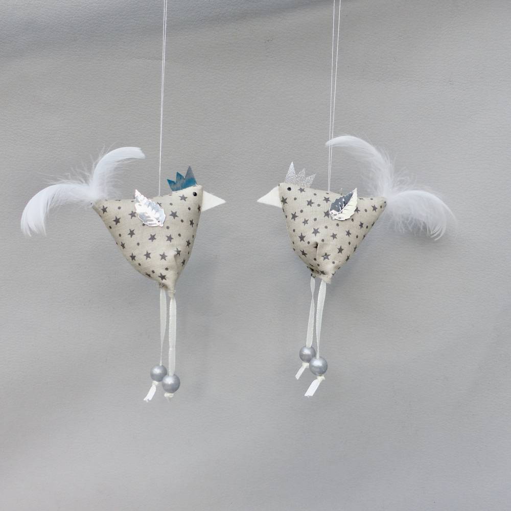 2 Christbaumschmuck-Hühner *crazy Christmas-Chicken*  Weihnachtsdeko, Stoffhühner für Weihnachten Bild 2
