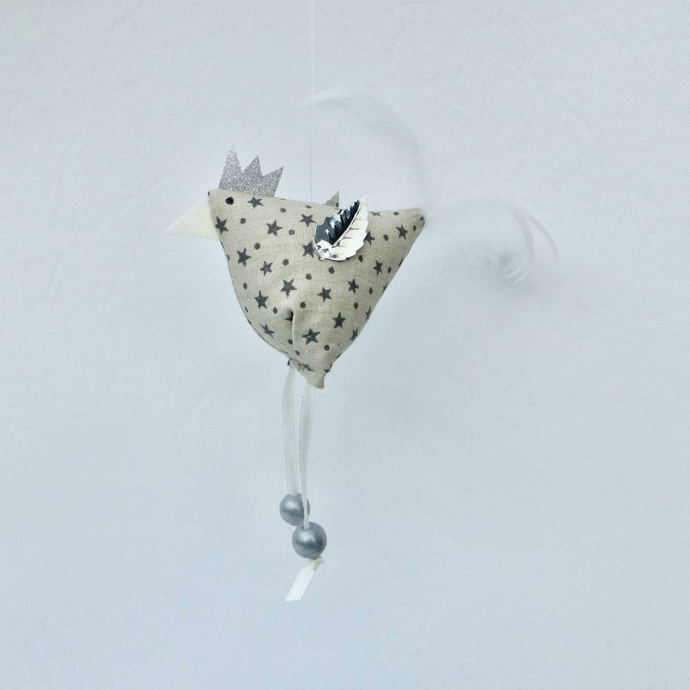 2 Christbaumschmuck-Hühner *crazy Christmas-Chicken*  Weihnachtsdeko, Stoffhühner für Weihnachten Bild 6