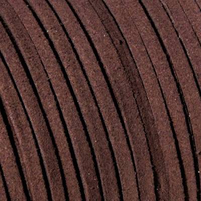 Veloursband, dunkelbraun, 3mm, Wildlederoptik, flach, 5 Meter