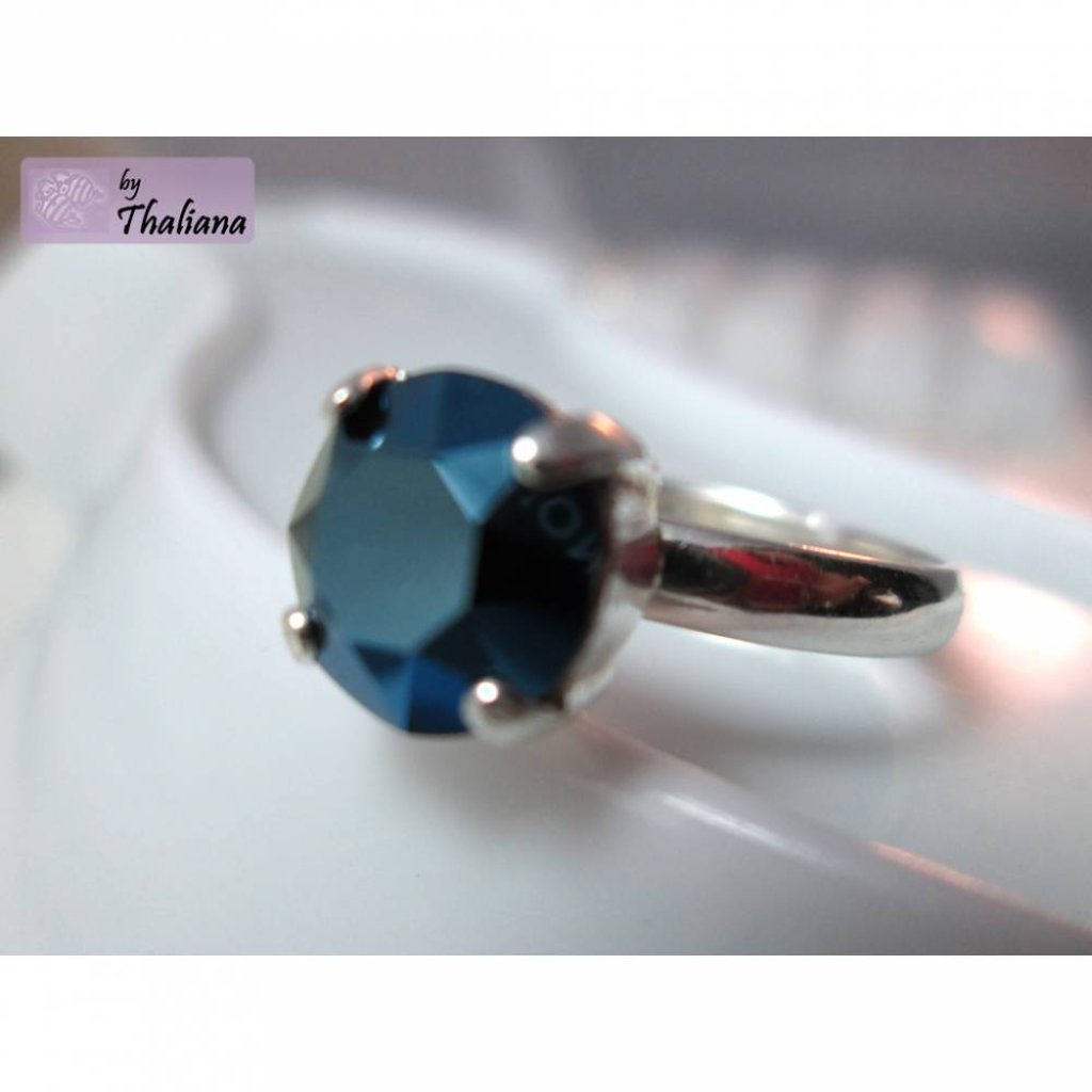 Ring NACHTSCHATTEN metallisches Dunkelblau Bild 1