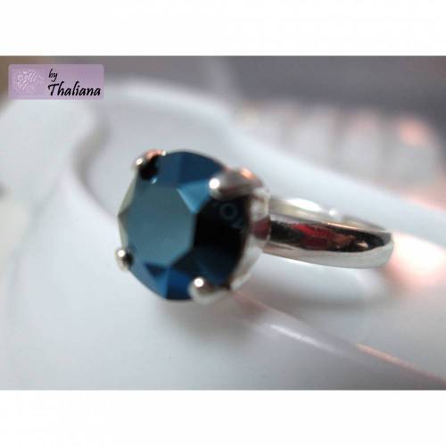 Ring NACHTSCHATTEN metallisches Dunkelblau