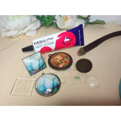 Hasulith Kleber für Cabochons, Leder & Metall