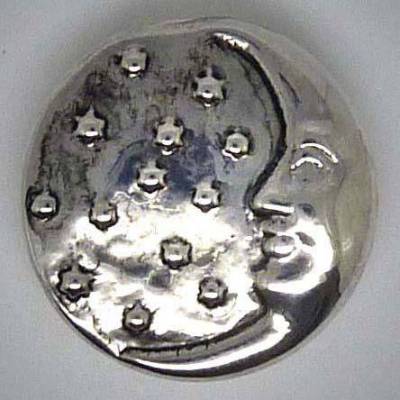 Druckknopf, Mond und Sterne, silberfarben, 20mm