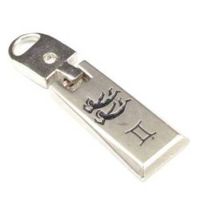 Anhänger, Sternzeichen "Zwilling", Edelstahl, 35x10mm