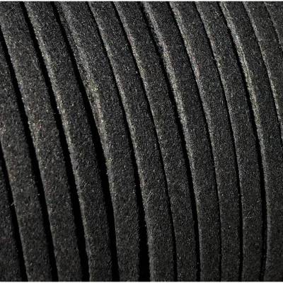 Veloursband, Wildlederoptik, 3mm breit, flach, schwarz, 5 Meter