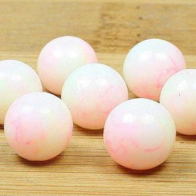 30 marmorierte Glasperlen, creme, rund, 8mm