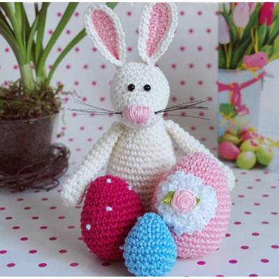 Häkelanleitung Osterhase mit Eiern - PDF Datei