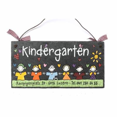 Personalisiertes Türschild aus Schiefer – Abschiedsgeschenk für Kindergarten, Kita oder Tagesmutter