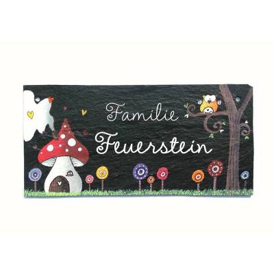 Personalisiertes Schiefer Türschild Familie – Handgemachtes Namensschild wetterfest & einzigartig, individuelles Familiengeschenk