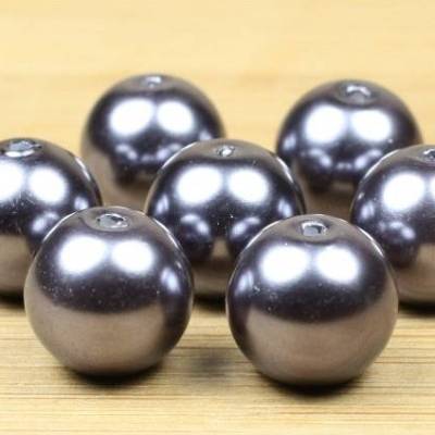 Glaswachsperlen, anthrazit, 6mm, 50 Stück
