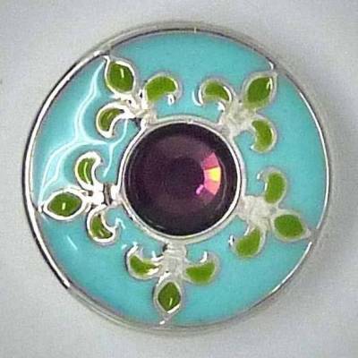 Druckknopf, Blume mit Strass, 20mm