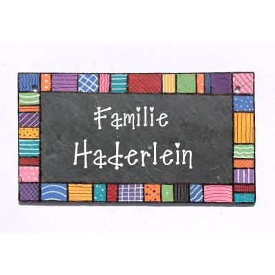wetterfestes Schiefer Türschild für Familien personalisiert mit Name, exklusives Schieferschild, dekoratives Haustürschild - persönliches Hochzeitsgeschenk, individuelles Familiengeschenk