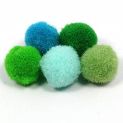 Mini-Pompons, Blau-Grün, Mix, 10mm, 40 Stück
