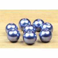 Glaswachsperlen, nachtblau, 6mm, 50 Stück