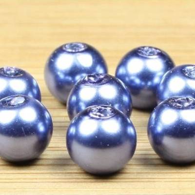 Glaswachsperlen, nachtblau, 6mm, 50 Stück