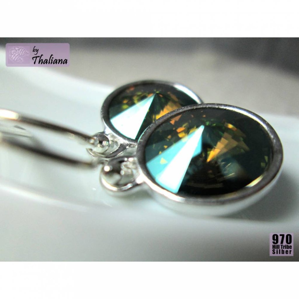 FRUCHTBARE ERDE Ohrringe Funkeln braun grün Bild 1