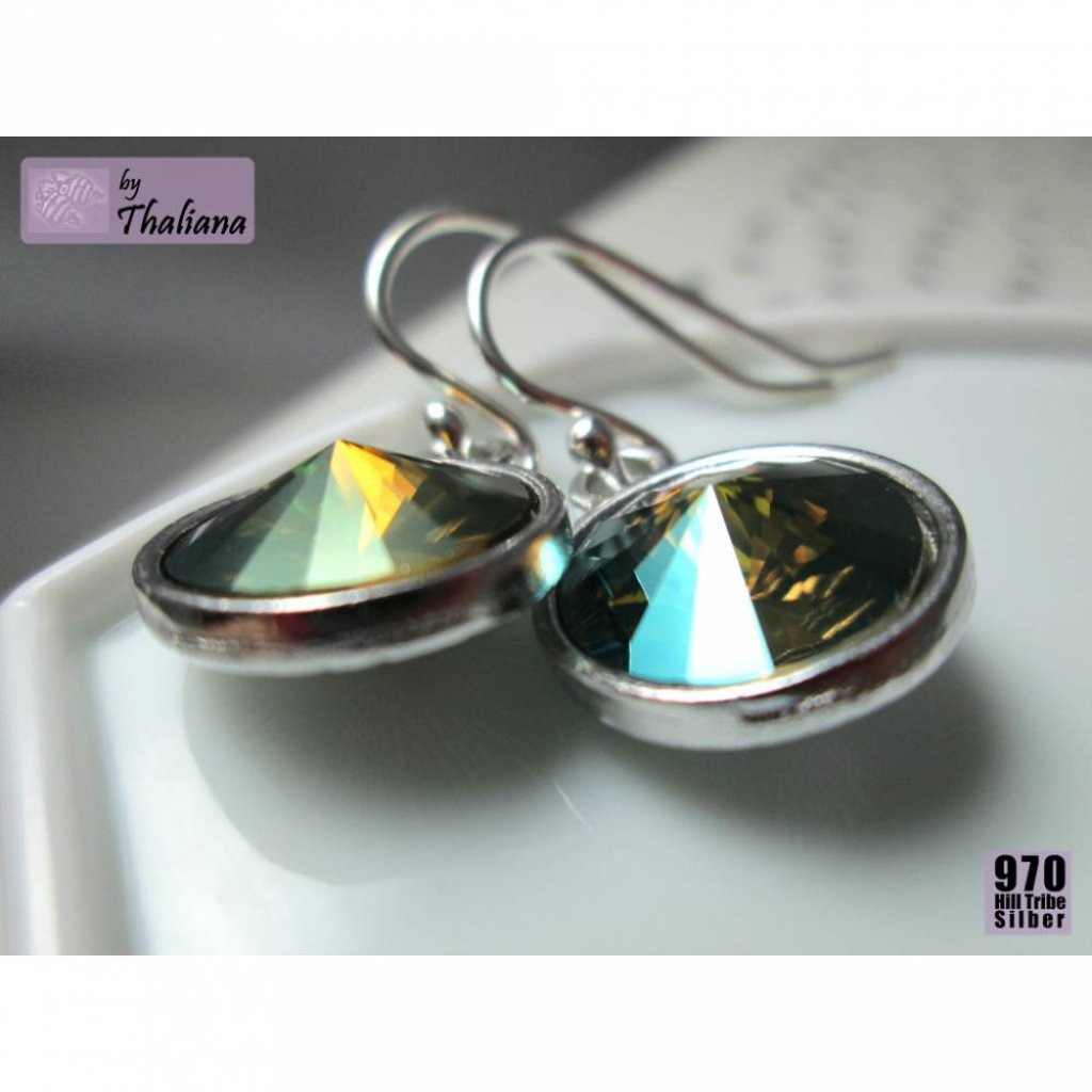 FRUCHTBARE ERDE Ohrringe Funkeln braun grün Bild 2