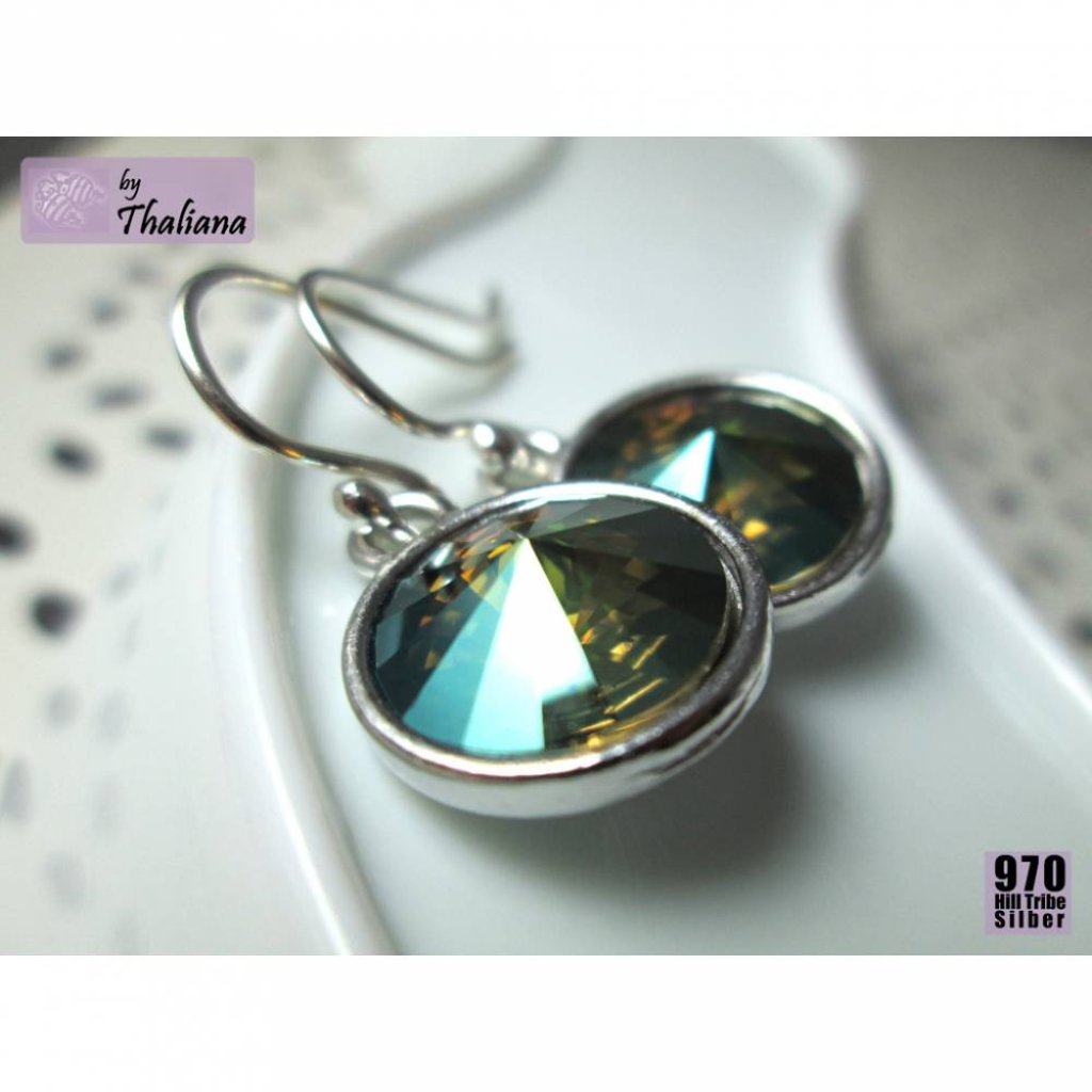 FRUCHTBARE ERDE Ohrringe Funkeln braun grün Bild 3