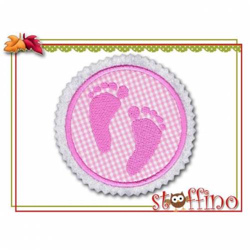 Babyfüße  Applikation Aufnäher rosa
