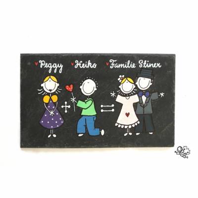 Personalisiertes Schiefertürschild zur Hochzeit – Einzigartiges Geschenk mit Namen & Wunsch-Design, individuelles Paargeschenk