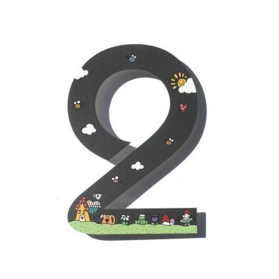 Handbemalte Hausnummer aus Edelstahl 20 cm anthrazit beschichtet – personalisiert & wetterfest, Unikat